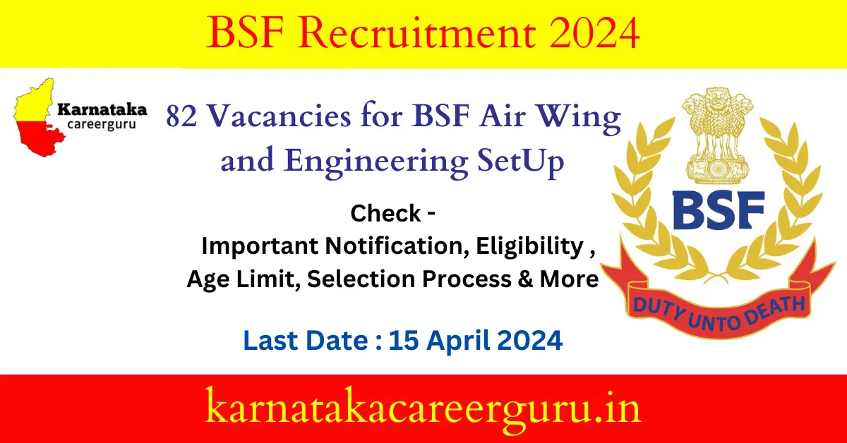 BSF Air Wing And Engineering SetUp Recruitment 2024: Apply Online For ...