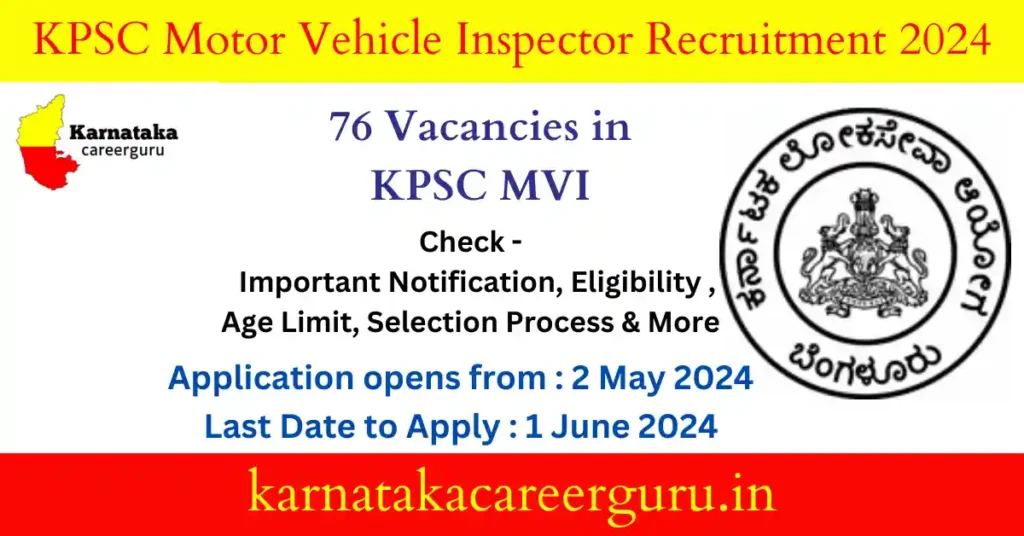 KPSC Motor Vehicle Inspector Recruitment 2024