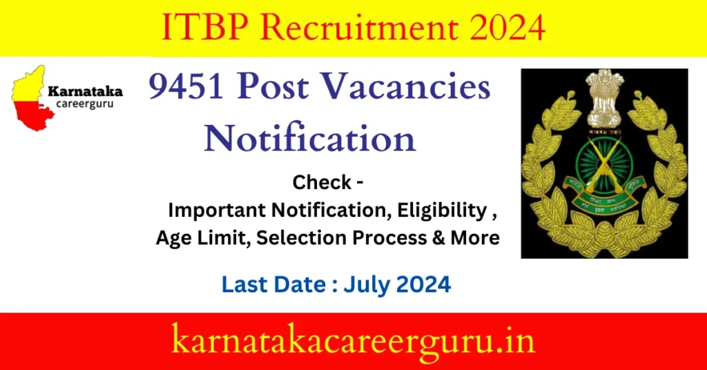 ITBP Recruitment 2024 : 9451 Post Vacancies Apply Now!