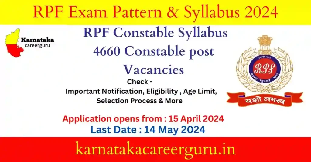 RPF Exam Pattern 2024 : Constable Syllabus