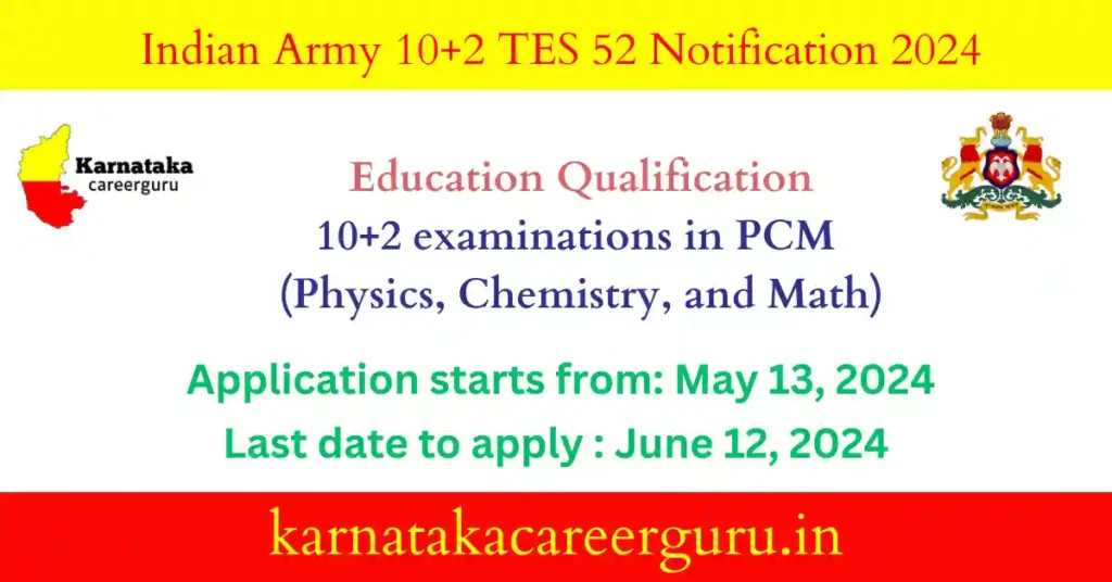 Indian Army 10+2 TES 52 Notification